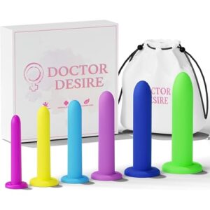 Doctor Desire Silicone Kit | 6 Sizes | Adult Massage Trainer Tool Set for Women & Men | Strong Suction Cup Base for Prostate Expansion & Hands-Free Use | Fun & Naughty Toy Game | Includes Travel Bag