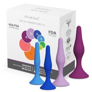 Rectal Dilator Trainer Set for Men and Women – Pelvic Floor Therapy Tool - Medical Grade Silicone, FDA Registered - 4-Pack, Sizes 3-6