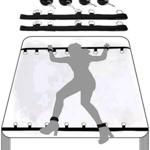 Sex Tie Downs Under Mattress for Adults Couples King Bed Restraints Queen Size Bed Ties Adult Play Ankle Wrist Straps Sex Resistance Bands Bed Spreaders Bars Handcuffs Sex for Bedroom Sweater